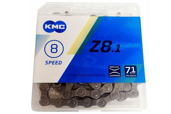 Цепь "KMC" Z-8.1, 114 зв., цвет. коробка, с замком, для 8скс замком.                                                                                                                                                                                      