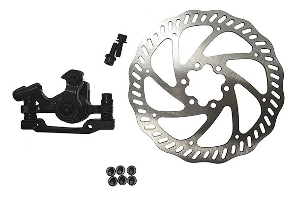 Комплект дискового тормоза RUSH (RADIUS) (машинка+диск 160 mm+болты) 140/160mm (Круглая колодка)                                                                                                                                                          
