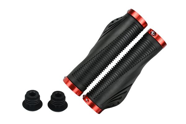 Грипсы MTB,VDG8003,135мм,анатомические,с 2 грипстопами,под шестигранник,черно-красные                                                                                                                                                                     