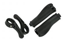 Грипсы MTB HL-GB311 130mm,эргономические,с рогами,пластик- резина,с грипстопом,черные                                                                                                                                                                     