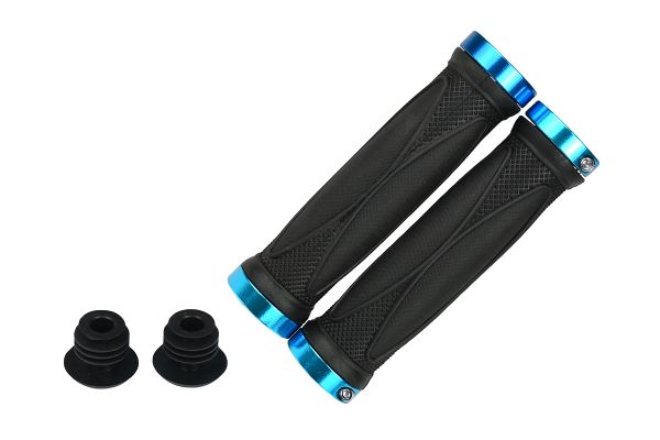 Грипсы MTB,HL-G202, 130мм,с 2 грипстопами, под шестигранник,черно\синие                                                                                                                                                                                   