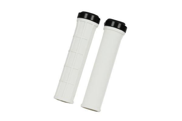 Грипсы MTB,HL-G210, 130мм,с грипстопом, под шестигранник,бело\черные                                                                                                                                                                                      