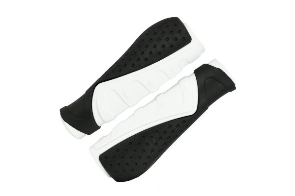 Грипсы MTB HL-G301 130mm,эргономические, резина,черно\белые                                                                                                                                                                                               