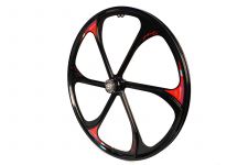 Колесо 26" MTB,литое,переднее, алюм.,6 лопастей,черное,110 мм                                                                                                                                                                                             
