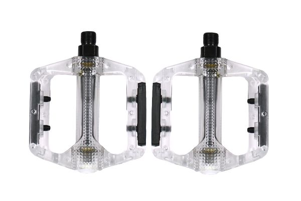 Педали FEIMIN FP-801clear,110*100мм,BMX,база пластик,стальная ось,327гр,прозрачные,подшипник                                                                                                                                                              