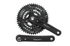 Система PROWHEEL SWIFT-201*175mm,(48/38/28)AL-6061-T6,CHAINLINE:50,BCD:104/64,под квадрат,черный                                                                                                                                                          