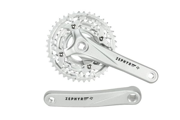 Система PROWHEEL ZEPHYR-600*175mm,(42/32/24)AL-6061-T6,CHAINLINE:50,BCD:104/64,под квадрат,серебр.                                                                                                                                                        