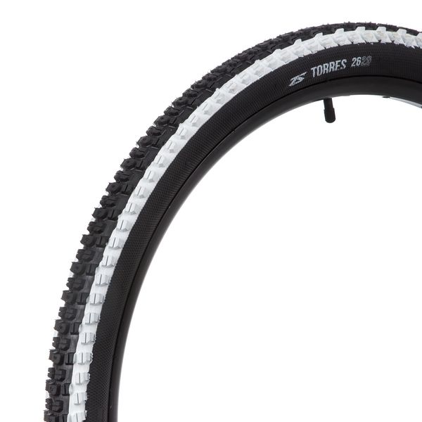 Покрышка TORRES  ZX-18 EVO  26" X 2,0";  черная . ( С белой полоской)  (С сеткой)                                                                                                                                                                         