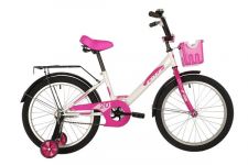 Велосипед FOXX 20" SIMPLE белый, сталь, тормоз нож, крылья, багажник, перед.корзина                                                                                                                                                                       