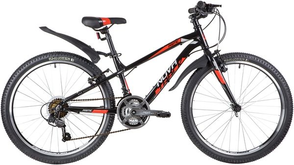Велосипед NOVATRACK 24" PRIME алюм.рама 13", чёрный, 18-скор, TY21/TS38/SG-6SI, V-brake алюм.                                                                                                                                                             