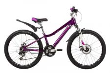 Велосипед NOVATRACK 24" NOVARA алюм.рама 13, фиолетовый, 18-скор, TY21/TS38/SG-6SI, диск.торм.STG                                                                                                                                                         