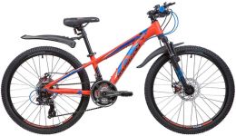 Велосипед NOVATRACK 24" EXTREME, алюм.рама 11", оранжевый, 21-скор, TY300/TS38/TZ500, диск.торм.STG                                                                                                                                                       