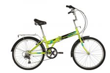 Велосипед NOVATRACK 24" складной,зеленый, TG, 6скор. Shimano TY-21, тормоз V-brake.,сидение комфорт,                                                                                                                                                      