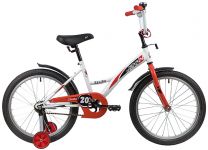 Велосипед NOVATRACK 20" STRIKE белый-красный, тормоз нож, крылья корот, защита А-тип                                                                                                                                                                      