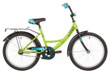 Велосипед NOVATRACK 20" VECTOR лаймовый, защ А-тип, тормоз нож., крылья и багаж чёрн.,без доп колес                                                                                                                                                       