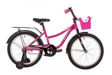 Велосипед NOVATRACK 20" WIND фуксия, защита цепи А-тип, ножной тормоз., крылья, багажник, пер.корзин                                                                                                                                                      