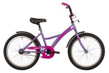 Велосипед NOVATRACK 20" STRIKE фиолетовый, тормоз нож, крылья корот, защита А-тип, без доп колес                                                                                                                                                          