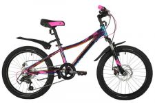 Велосипед NOVATRACK 20" KATRINA, алюм.рама, фиолетовый металик , 6-скор, TY21/TS38, диск.тор.STG                                                                                                                                                          