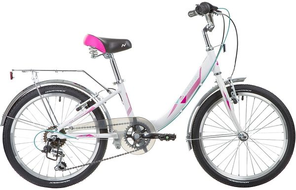 Велосипед NOVATRACK 20", ANCONA, белый, алюм., 6-скор, TY21/RS35/SG-6SI, V-brake                                                                                                                                                                          