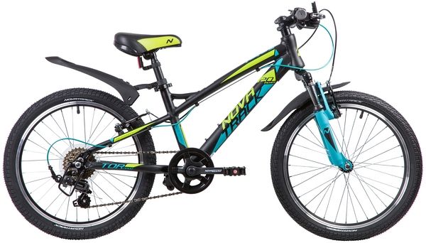 Велосипед NOVATRACK 20", TORNADO, чёрный, алюм., 7-скор, FT35D/TS38/SG-7SI, V-brake                                                                                                                                                                       