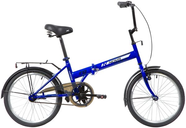 Велосипед NOVATRACK 20" складной, TG30, синий, тормоз 1 руч. и нож.,двойной обод,                                                                                                                                                                         