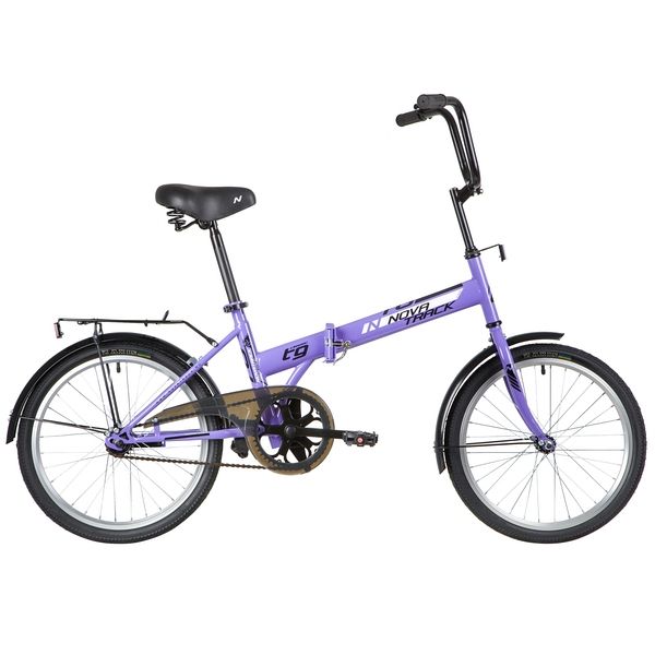 Велосипед NOVATRACK 20" складной, TG30, фиолетовый, тормоз нож,двойной обод,сид.и руль комфор                                                                                                                                                             
