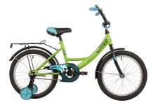 Велосипед NOVATRACK 18" VECTOR лаймовый, защита А-тип, тормоз нож., крылья и багажник чёрн.                                                                                                                                                               
