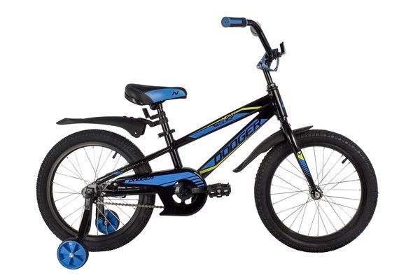 Велосипед NOVATRACK 18" DODGER алюм.,чёрный, тормоз нож, короткие крылья, защита цепи А-тип                                                                                                                                                               