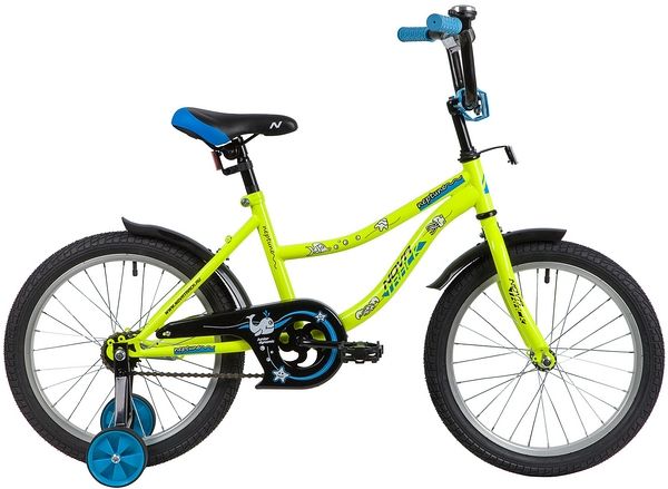 Велосипед NOVATRACK 18" NEPTUNE зеленый, тормоз нож, крылья корот, защита А-тип                                                                                                                                                                           