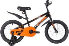 Велосипед NOVATRACK 16" JUSTER чёрный, тормоз нож, пласт крылья, полная защ. цепи                                                                                                                                                                         