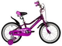 Велосипед NOVATRACK 16" NOVARA алюм., фиолетовый, пер.руч., зад.нож. тормоз, короткие крылья, полная                                                                                                                                                      