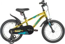 Велосипед NOVATRACK 16" PRIME алюм., золотой металлик, полная защита цепи, торм V-brake, короткие кр                                                                                                                                                      