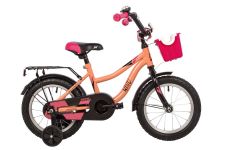 Велосипед NOVATRACK 14" WIND коралловый, полная защита цепи, ножной тормоз., крылья, багажник, пер.к                                                                                                                                                      