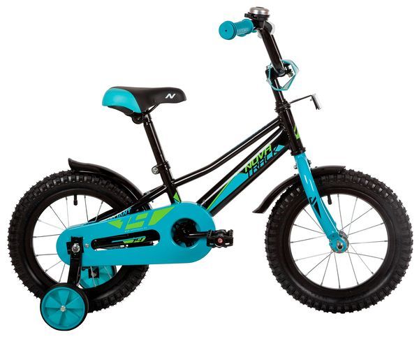 Велосипед NOVATRACK 14" VALIANT черный, полная защита цепи, тормоз нож, короткие крылья                                                                                                                                                                   