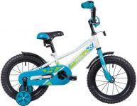 Велосипед NOVATRACK 14", VALIANT, белый, полная защита цепи, тормоз нож, короткие крылья, нет багажн                                                                                                                                                      